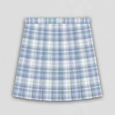 (Flowers and fog JK) sky blue fog JK original creation grid skirt proofing like please collect