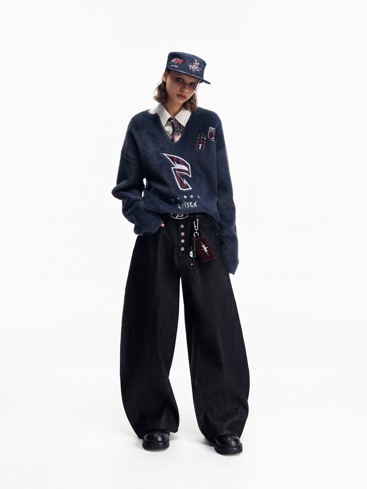 Peoplesense black raw denim wide-leg jeans: effortlessly stylish