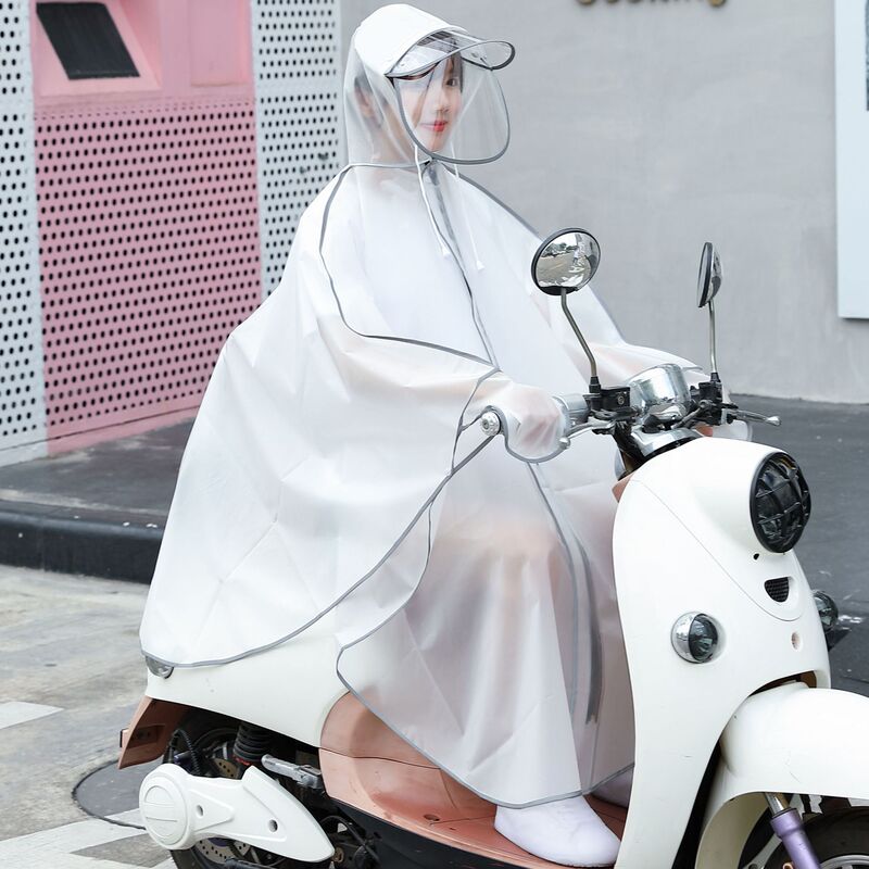 Fashionable Cardigan Poncho Raincoat for Adults, Outdoor Hiking, Electric Scooter, Cycling, Rain Poncho with Zipper and Hand Cover, Rainproof