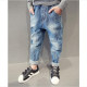 Boys' pants 2023 spring and summer new Korean style trendy children's clothing medium and large children's loose casual light-colored foreign-style jeans thin