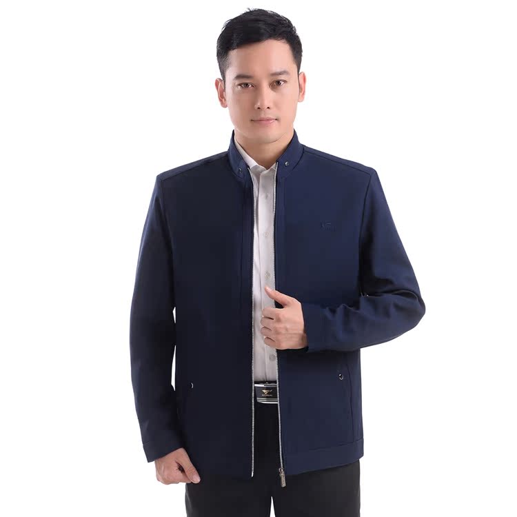 Mùa xuân và mùa thu trung niên áo khoác nam cha mặc áo khoác nam trung niên mùa xuân và mùa thu kích thước lớn áo khoác nam giản dị áo khoác bomber