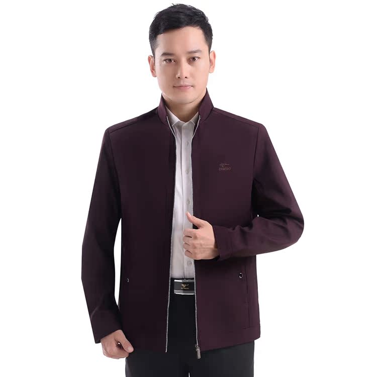 Mùa xuân và mùa thu trung niên áo khoác nam cha mặc áo khoác nam trung niên mùa xuân và mùa thu kích thước lớn áo khoác nam giản dị áo khoác bomber