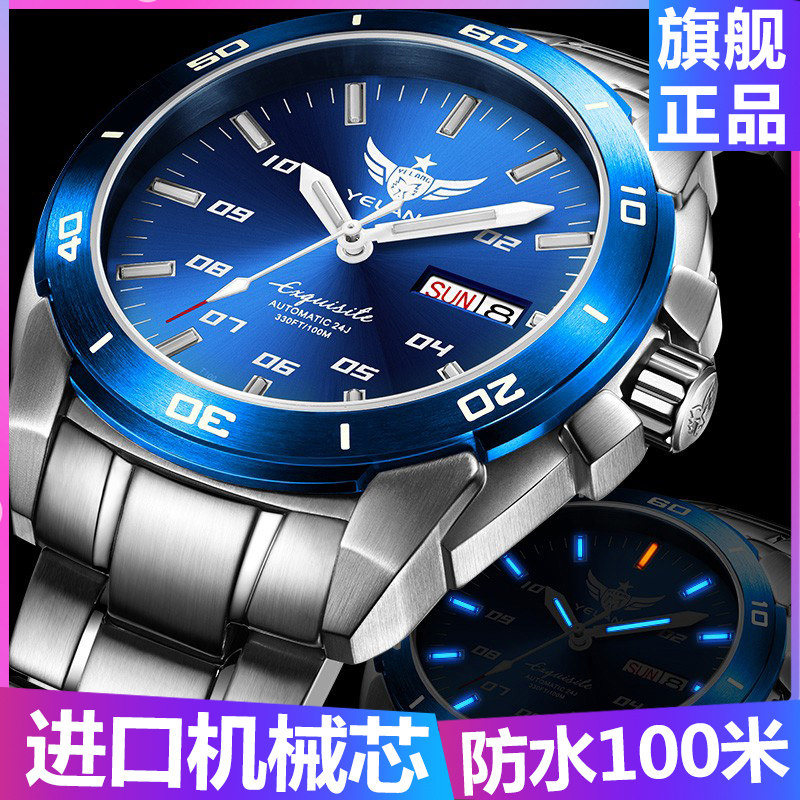 Wild Wolf Watch Men's Mechanical Watch Automatic Waterproof Spontaneous Luminous Brand Stainless Steel Belt Business Watch