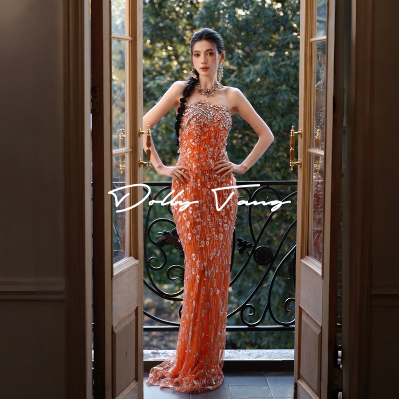 Dollytang Luxurious Heavy-Duty Rhinestone Strapless Dress, Figure-Flattering Fishbone Shaping Party Sequin Light Dress Dollytang Luxurious Heavy-Duty Rhinestone Strapless Dress, Figure-Flattering Fishbone Shaping Party Sequin Light Dress