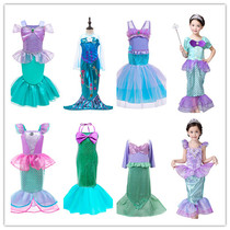 Halloween girl mermaid princess dress childrens fish tail costume performance girl baby princess clothes