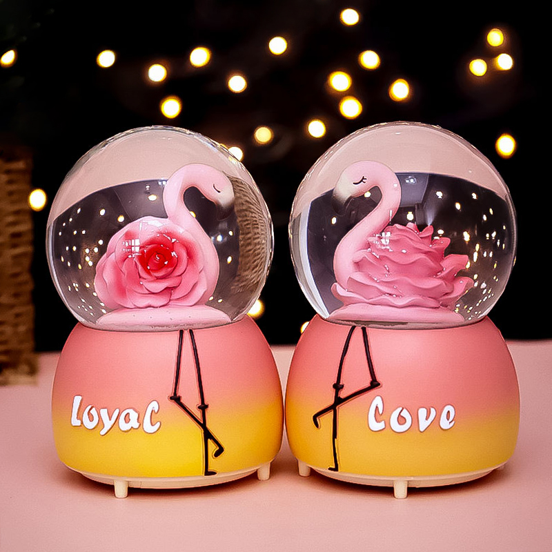 Flarebird Music Box Octaonic Box Water Crystal Ball Snowflake Spin Transfer Girl Princess Boy Birthday Little Gift