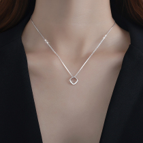 925 sterling silver geometric necklace light luxury niche design sense ins trend Net red choker female 2021 New