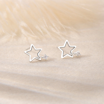 925 sterling silver star earrings 2021 new small hollow simple earrings niche design advanced temperament