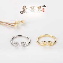  Sun Wukong headband Supreme treasure magic spell ring Sterling silver couple a pair of gold hoop sticks Love you 10000 years ring female