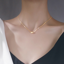 925 sterling silver Acacia bean choker niche design sense ins simple cold wind pendant light luxury temperament necklace female