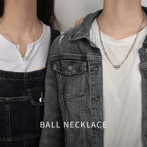 Transfer beads couple necklace female ins hip hop light luxury niche sweater chain 2021 New Tide Autumn Sweater chain