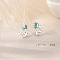 925 Sterling Silver Dream Planet earrings 2021 New Tide key glaze niche design Net red earrings female summer