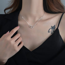 925 sterling silver heart necklace 2021 new female hollow love choker light luxury niche design simple