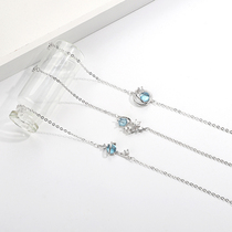 Universe key planet Starry Sky stone bracelet Crystal mermaid bracelet female Korean version simple Net red sterling silver bracelet