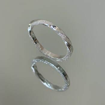 French silver moebius galaxy ring for women open