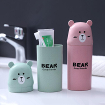 Travel toothbrush box portable wash cup brushing cup set couple tooth cylinder creative simple dental tool storage