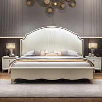 zhen leather bed mei shi chuang minimalist wedding bed master bed 1 8 meters double bed