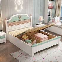 Solid wood children Boy 1 2 m Nordic home childrens room modular furniture set adolescent beds 1 5