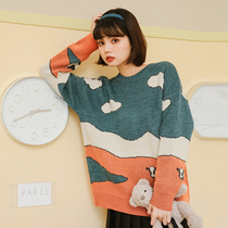 Japanese sweater women wear autumn and winter 2020 new small man loose pullover retro student chic top
