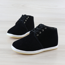 Cotton shoes men's winter black lace-up old Beijing cloth shoes middle-aged and elderly men's non-slip cotton shoes men plus velvet to keep warm