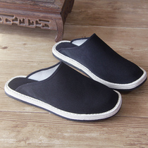 Old Beijing cloth shoes thousand layer bottom cloth slippers for men and women home slippers black bag head flat non-slip breathable floor tow