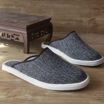 Mens handmade mullet bottom non-slip ox tendon cloth base home middle-aged and elderly linen wear-resistant slippers breathable shoes