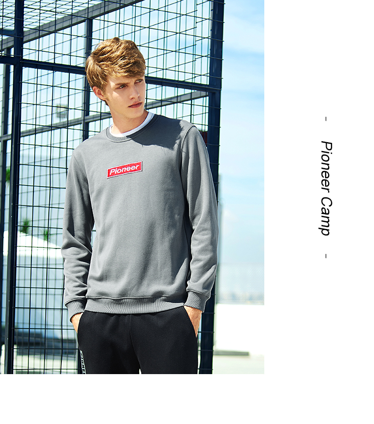Đường mở rộng cộng với áo len cashmere nam tay áo cotton cổ tròn dày áo mùa thu và mùa đông ấm áp áo khoác thể thao nam hoodie đen