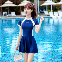 Swimsuit female 2021 new explosive Net red hot spring winter warm Conservative split student girl Korean ins
