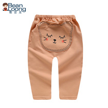 Bean dragon baby spring and autumn cotton big pp pants men and women baby velvet cotton big butt pants childrens pants