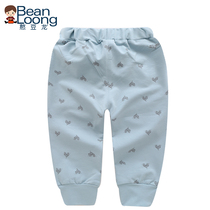 Han Bean Dragon Baby Sports Pants Suede Cotton Baby Able To Open Gear Pants Children Spring Autumn Pure Cotton Open Gear Long Pants