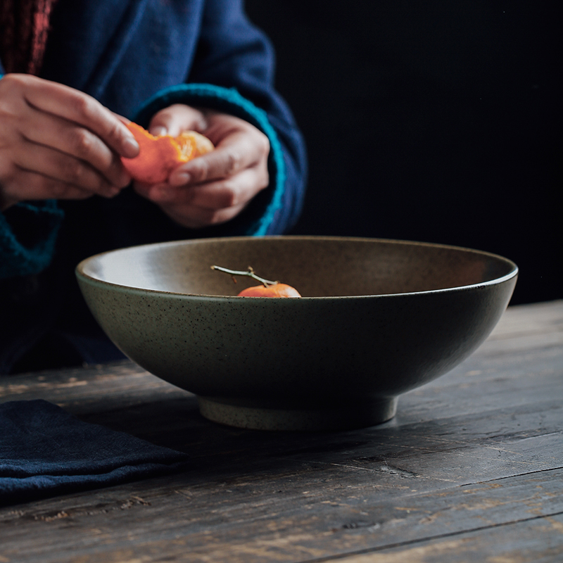 Large ceramic bowl of beef soup bowl pull rainbow such use salad bowl Japanese - style tableware mercifully rainbow such use creative household soup basin