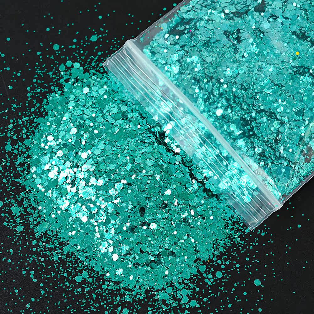 The New Year's Eve Beauty A bright sheet Shine Powder Drop Glue Cell Phone Protection Shell Flow Sand Mixed Sequin Children Handmade Color Makeup Flash Powder Patch