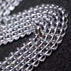 DIY аксессуары 天然a货白水晶半成品散珠 diy搭配手链项链108佛珠饰品材料配件