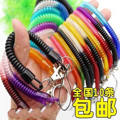 Disassembly hanging rope hanging buckle elastic climbing safety spring buckle key chain plastic hanging chain metal quick hanging telescopic clasp-Taobao