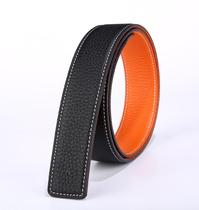 Tide Men Needle Buckle Genuine Leather Belt strips Lychee Veins Double Face Headlayer Cow Leather Smooth Strap Body 3 3cm No Head