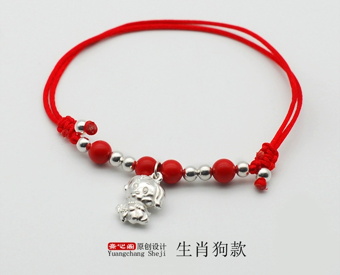 S925 sterling bạc vòng chân chuông đỏ vòng tay vòng chân nữ năm nay sinh viên tươi đôi quà tặng sinh nhật vòng chân titin ko gỉ