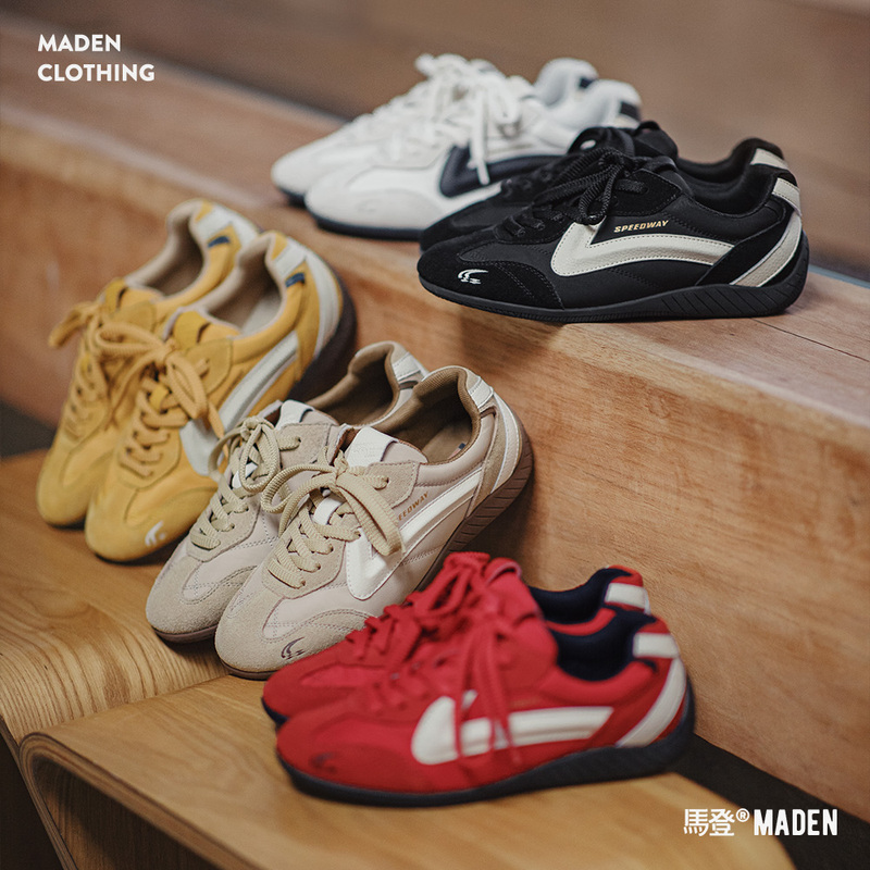 Madden Meigao Racing Shoes for Women, Breathable Red Training Shoes, Flat Thin Soft-Soled Sports Casual Fitness Shoes