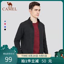  Camel mens autumn and winter new mens fashion solid color stand-up collar knitted jacket casual jacket cardigan jacket men