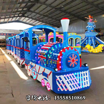 Outdoor scenic area Square Park Antique trackless small train Sightseeing passenger train British style small train Bumper car