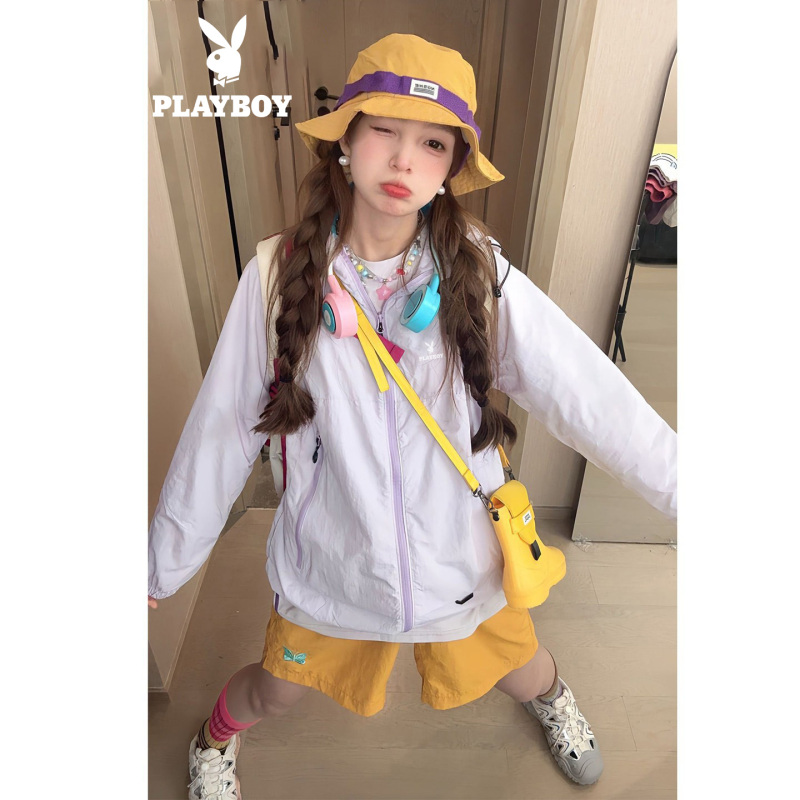 Playboy Purple Sun Protection Clothing for Women 2026 New Summer Outdoor Anti-Uv Loose Dopamine Thin Jacket