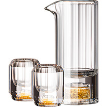 Diamond vertical pattern white wine dispenser set household wine measuring and decanting kettle crystal white wine glass and wine utensils for restaurants