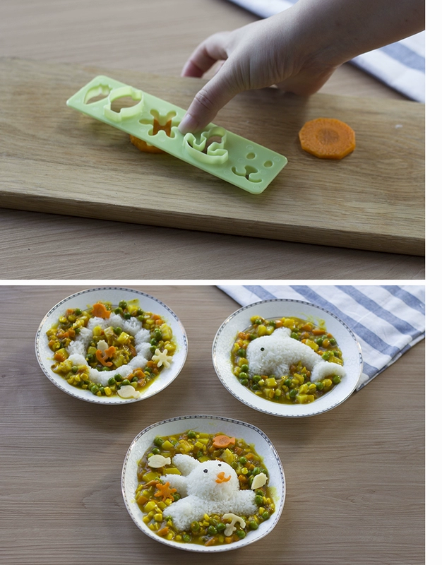 Deli Rabbit Cá heo Laver Pack Rice Ball Rice Mold 4 Piece Bento Sushi DIY Set - Tự làm khuôn nướng