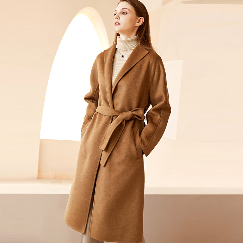 Water Corrugated Double Face Cashmere Big Coat Woman 2020 Autumn Winter New Loose high-end wool Woman Clothing Temperament Jacket