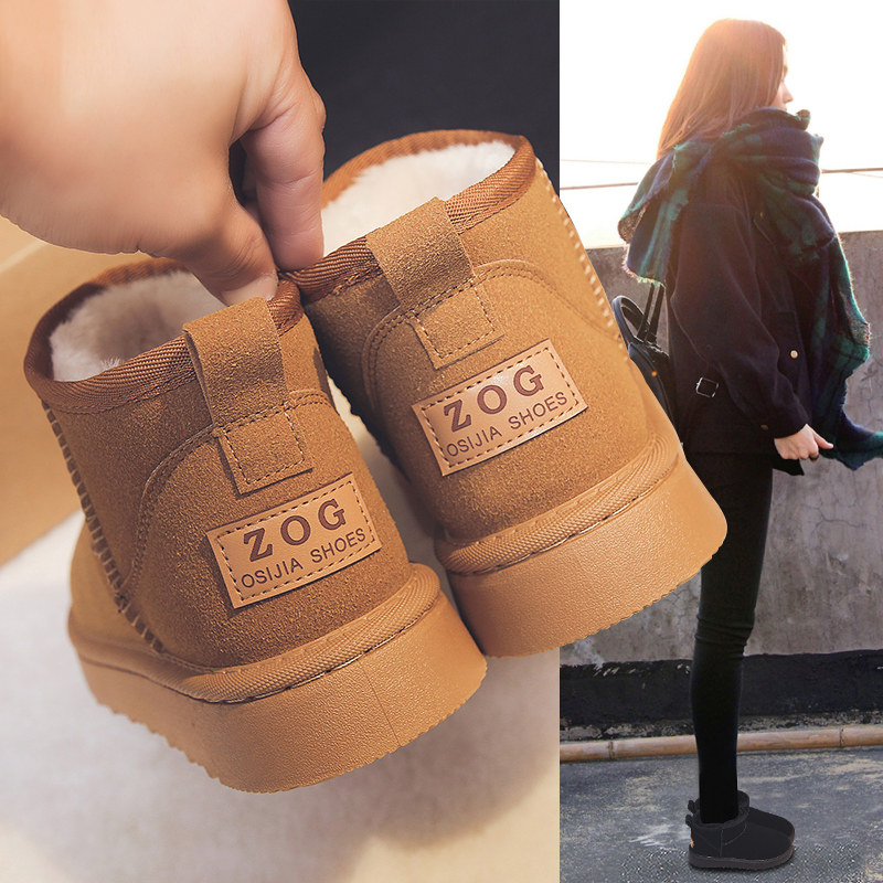 Women's Snow Boots Winter 2025 New Style Fleece-Lined Thickened Warm Cotton Shoes Women's Snow Cotton Non-Slip Women's Shoes