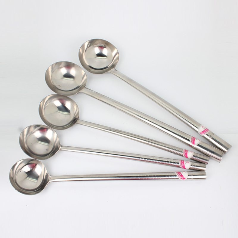 Non-magnetic thickened stainless steel frying spoon lengthened handle spoon chef spoon soup spoon fried vegetable spoon porridge spoon canteen special spoon