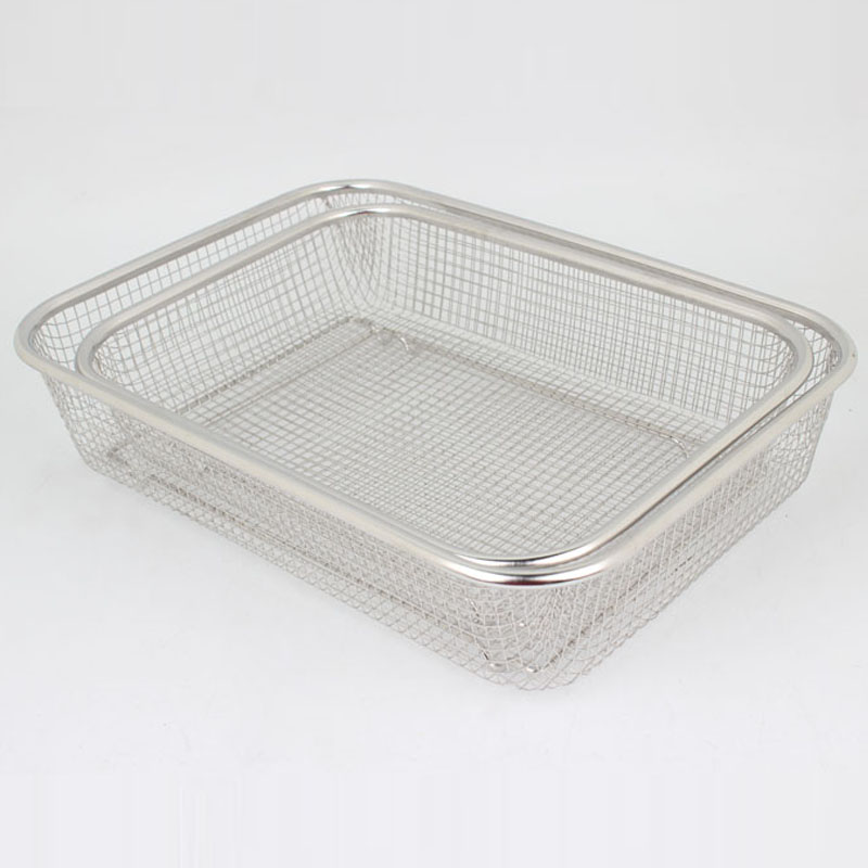 Thickened Stainless Steel Fruit Basket Kitchen Wash Vegetable Basket Rectangular Filter Basket Drain Basket Water Fruit Basket Leaking Basin-Taobao