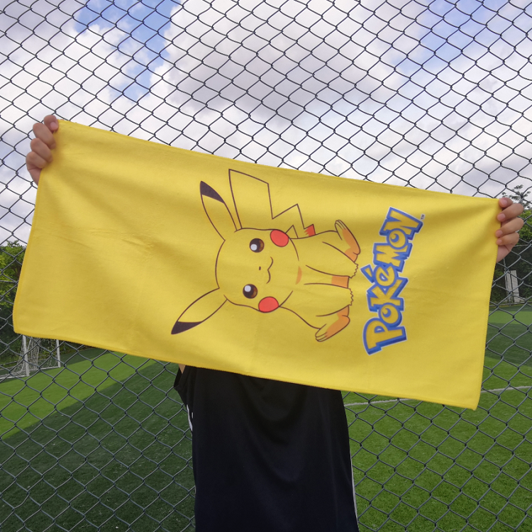 Pokemon sports towel cute cartoon Pikachu sweat-absorbing fitness running wipe sweat-absorbing towel tide brand female