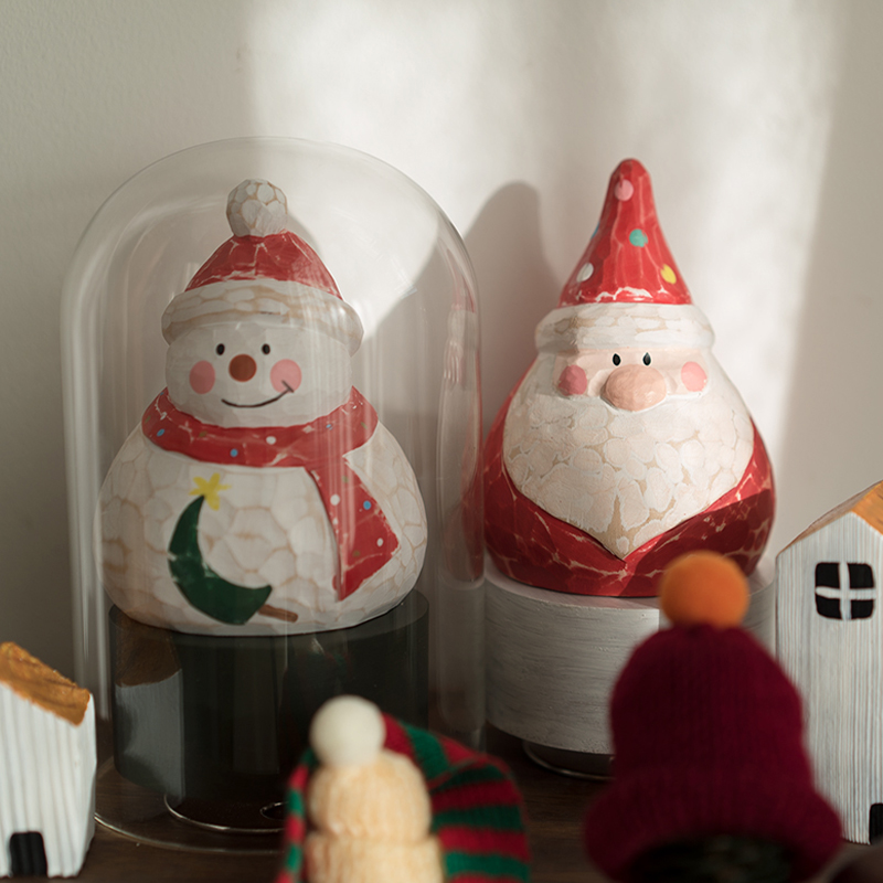 OHE winter qualifying manual day style doing old wood carving Christmas old man snowman on-board pendulum New Year's blessing companion