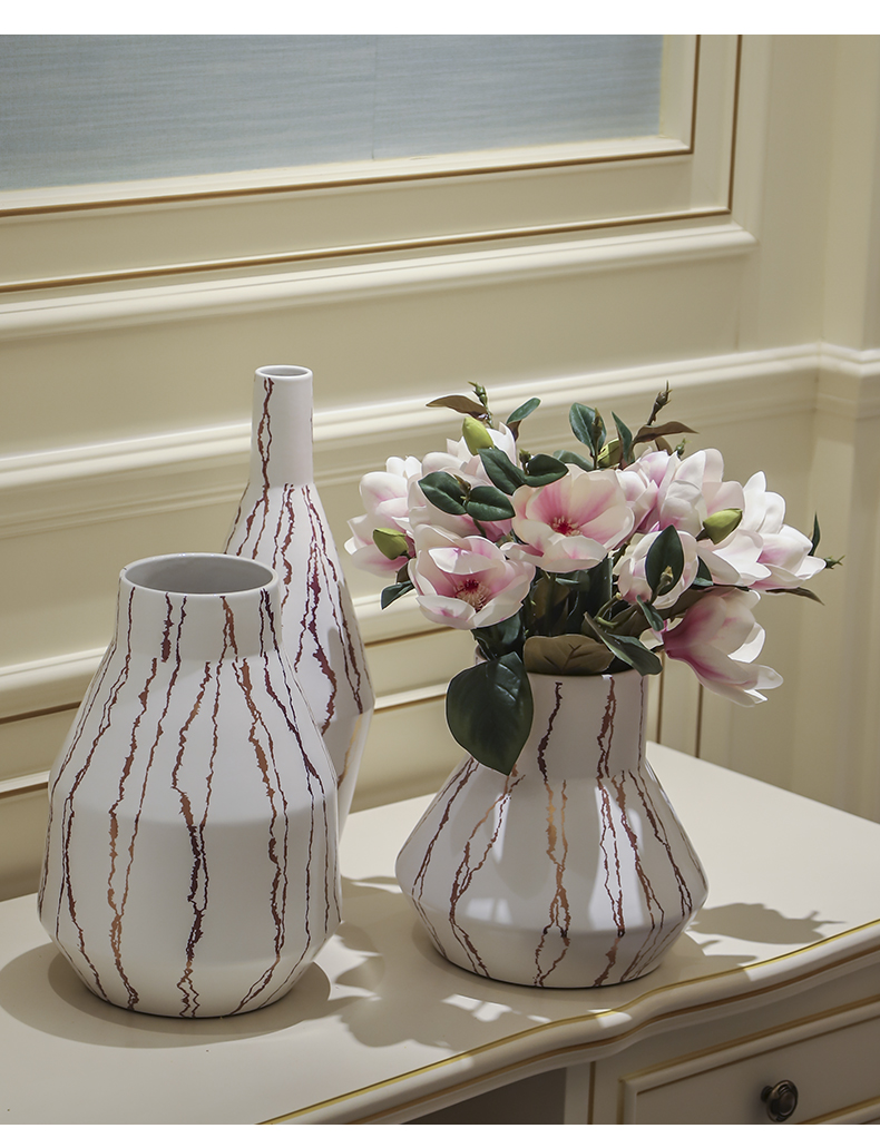 Jingdezhen ceramic vase decoration light key-2 luxury the mock up room a flower arrangement sitting room porch European new Chinese style table vase