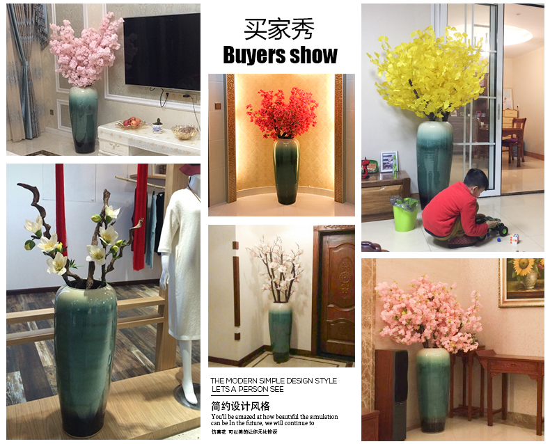 Jingdezhen ceramic creative living room villa large vase decoration to the hotel to place a flower flower implement restaurant furnishing articles